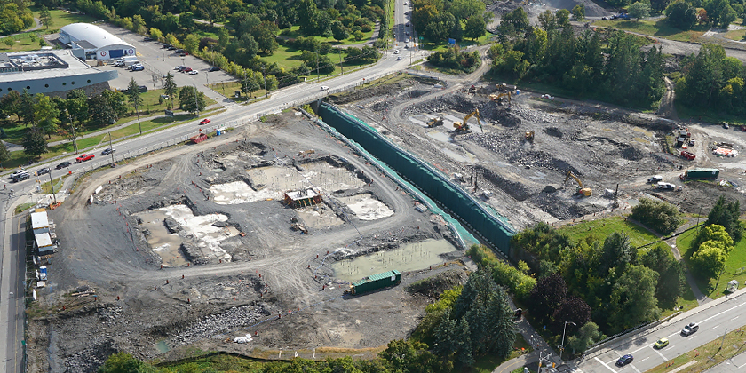 A bird’s eye view of construction at the site of The Ottawa Hospital’s new campus.
